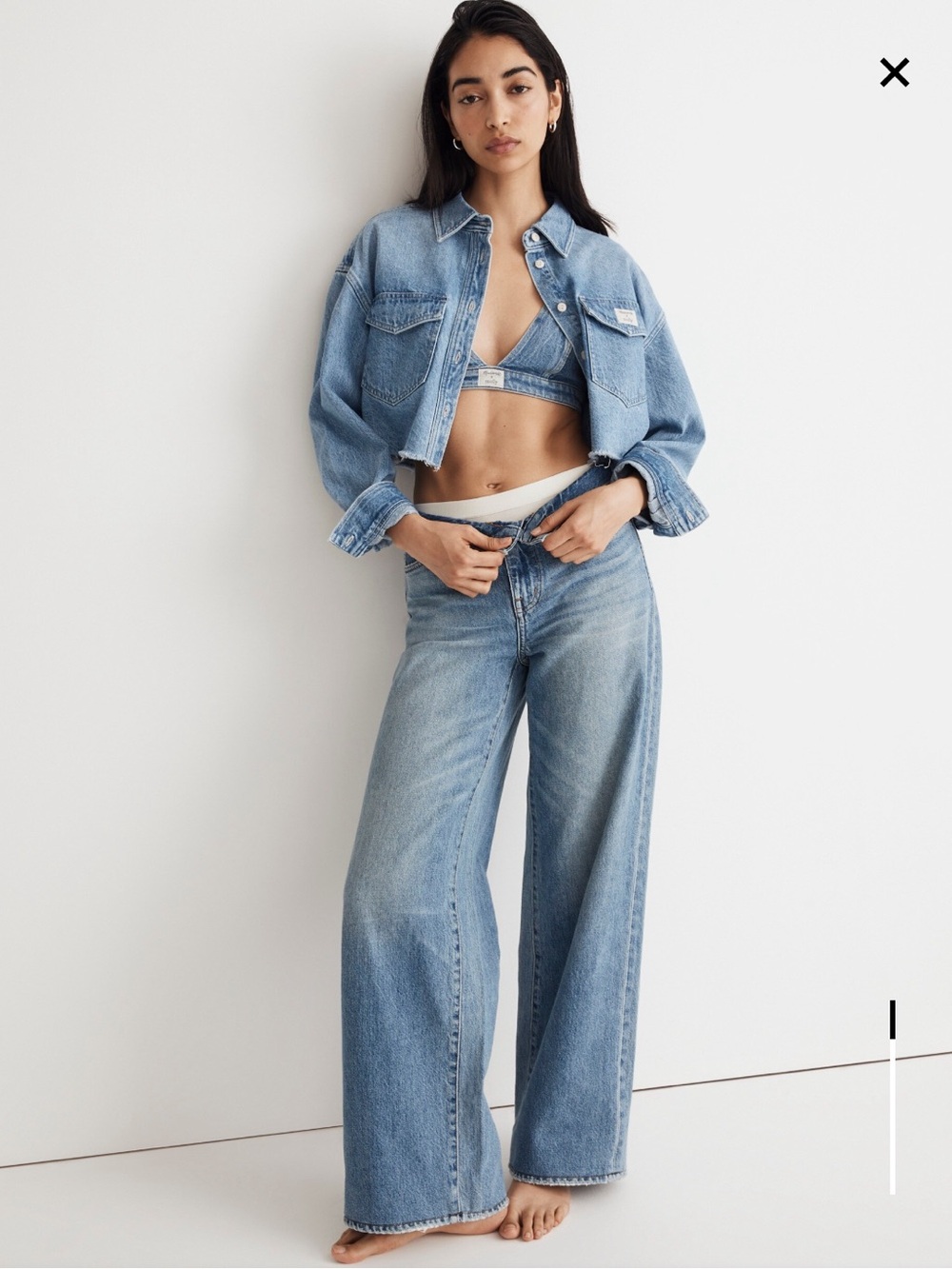 Madewell x Molly Dickson Low-Rise Baggy Wide-Leg Jeans - Size 27